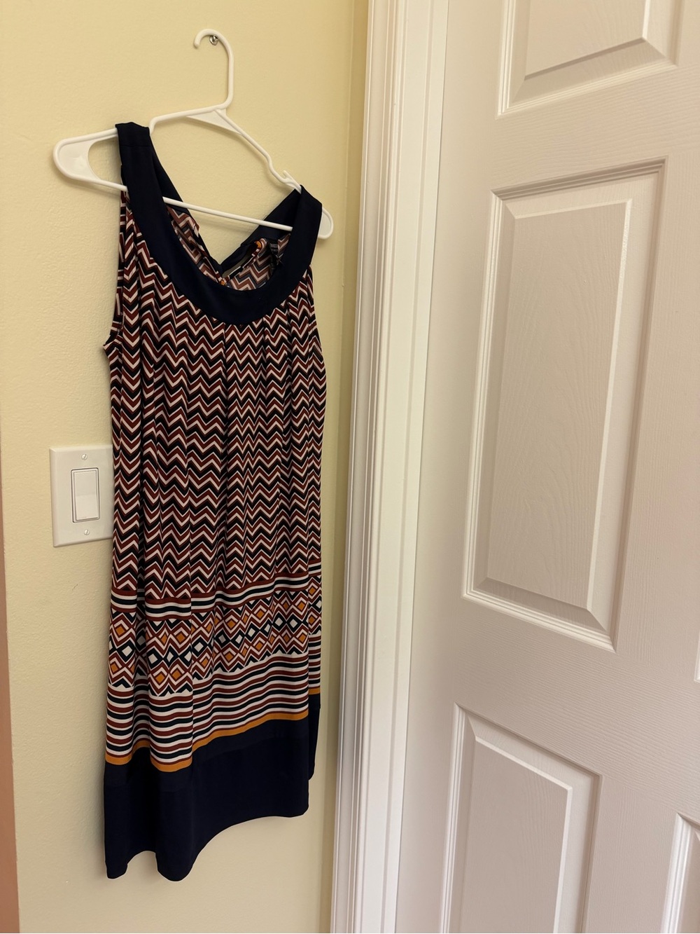 Enfocus Navy Chevron & Stripe Sleeveless Summer Dress